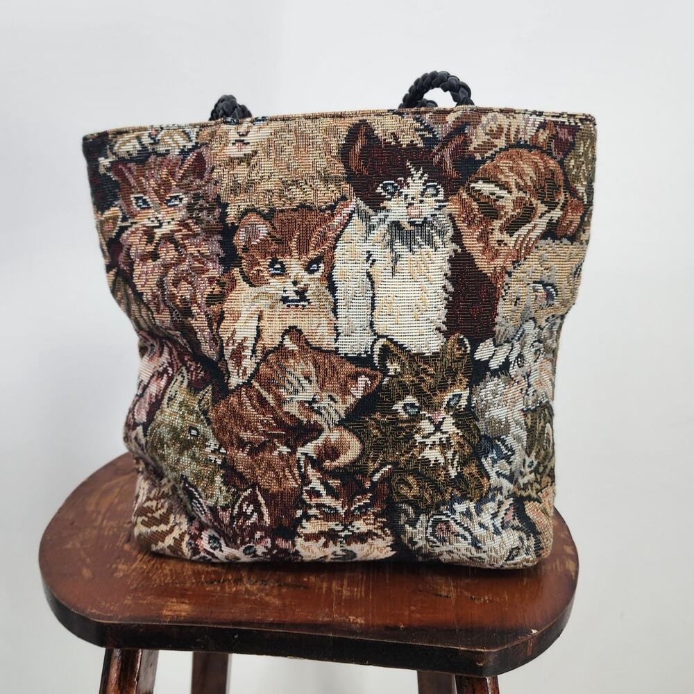 Crazy Cat Lady Tapestry Cat Tote Bag Purse